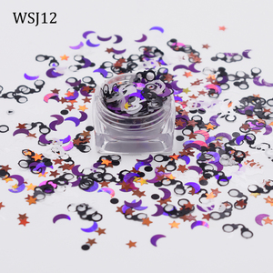 ฮาโลวีนตกแต่งโฮโลแกรมโพลีเอสเตอร์ Glitter ค้างคาวฟักทองกุญแจมือผี Glitter สำหรับงานฝีมือ - Product Image 4