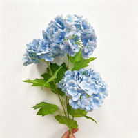 Fleurs artificielles en gros, hortensia boule de neige à 3 têtes, toucher réel, pour décoration de mariage et de maison, arrangement floral