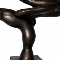 Sculpture Abstraite en Résine Organique à Patine Foncée, Art Fluide, Vente en Gros pour Projets Hôteliers et Décoration Commerciale