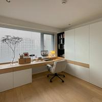 Bureau personnalisable à combinaison libre avec bibliothèque et niche informatique indépendante, panneau anti-humidité pour mini-bureau et bureau d'appartement