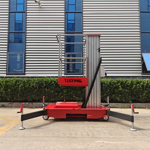 Toko cetak Hotel restoran tali kawat hidrolik tiang aluminium ganda Platform angkat kerja udara elektrik merek Tiongkok - Product Image 3