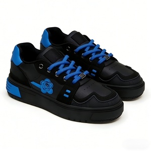 Zapatillas de Diseño Negras con Suela Gruesa para Hombre, Calzado Casual para Caminar, con Diseño de Rosa, para Skate, Skateboard, Baloncesto, Personalizadas para Hombre y <span class=keywords><strong>Mujer</strong></span> - Product Image 3