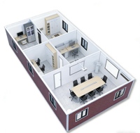 Maison conteneur pliable Jiezhu à double aile extensible, unité de vie épaissie et respirante pour dortoir