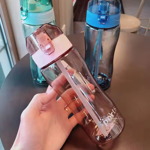 Large Capacity Eco-Friendly Cartoon <b>Straw</b> Water <b>Bottle</b> Portable Sports Cup Leakproof Plastic for Women Men Students - Product Image 2