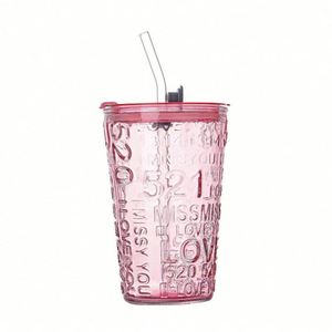 Vaso de Vidrio con Relieve Tridimensional Horizontal de Alta Apariencia, Vaso Doble para Bebidas, Botella de Agua Moderna y Bonita, Vaso para Jugo - Product Image 1