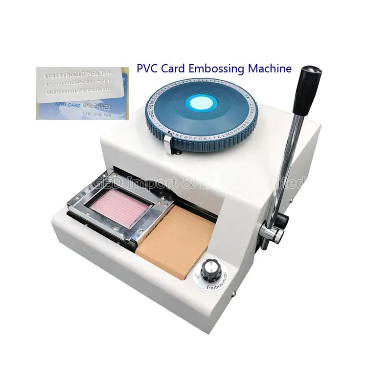 Guangzhou Handleiding PVC Card Embossing Machine 68 70 72 Karakter Brief Plastic Credit ID Plaat Nummer Embosser voor Metalen Hond tag