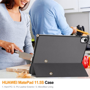 Étui rigide pliable Ealysun sur mesure pour tablette Honor <span class=keywords><strong>Pad</strong></span> 10 12,1 pouces 2025 avec fonction de veille/réveil automatique et support intégré, moule exclusif - Product Image 3