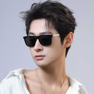 Nuevas gafas de sol polarizadas retro para hombre, montura negra, plástico, metal, UV400, tipo 3, lentes para conducir, ciclismo, deportes al aire libre - Product Image 1