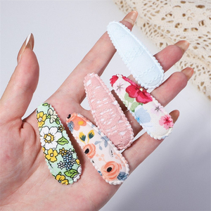 Set <span class=keywords><strong>de</strong></span> <span class=keywords><strong>6</strong></span> Pinzas para el Cabello <span class=keywords><strong>de</strong></span> Bebé Niña, Diseño Moderno <span class=keywords><strong>de</strong></span> Primavera/Verano, con Flores <span class=keywords><strong>de</strong></span> Tela a Cuadros, Pinzas para el Cabello para Niñas - Product Image 5