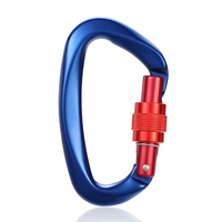 Mousqueton d'escalade en aluminium rond à verrouillage par vis en forme de D, 25 kN, haute résistance, pour équipement de sécurité professionnel, travaux en hauteur