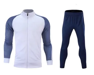 批发运动型足球套装印花标志足球训练夹克裤子套装足球运动服