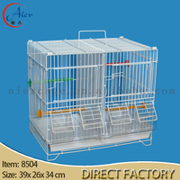 Cage à oiseaux en fer de taille moyenne en gros avec plateau en plastique multi-compartiments pour l'élevage et le vol des canaris et des agapornis