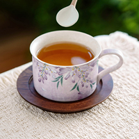 Tasse à thé en céramique de style chinois Chunying Wisteria peinte à la main, tasse individuelle pour le bureau, les voyages, Dehua