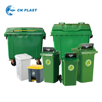 Poubelle à roulettes extérieure en plastique personnalisée 120-1100L, bac à déchets publics municipaux, couleur personnalisée, poubelle à pédale écologique pour