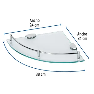 1 Set di unità di 4 ripiani angolari in vetro, Foset - Product Image 3