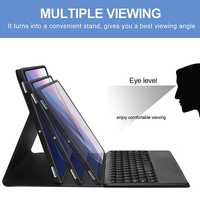 Casing Keyboard untuk Samsung Galaxy Tab S7 FE 12.4 Inch S7 Plus SM T970, Casing Keyboard Tablet Kompatibel untuk Tab S8 Plus