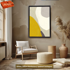 Stampa su Tela Minimalista Personalizzata <span class=keywords><strong>per</strong></span> Cameretta, <span class=keywords><strong>Poster</strong></span> Artistici Lucidi, Decorazione Murale con Forme Organiche Beige Senape <span class=keywords><strong>per</strong></span> <span class=keywords><strong>Cucina</strong></span> - Product Image 2