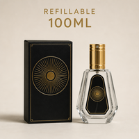 Flacon de parfum vide en verre 50 ml, bouchon octogonal doré, atomiseur rechargeable, flacon pulvérisateur de luxe, vente en gros, logo personnalisé OEM