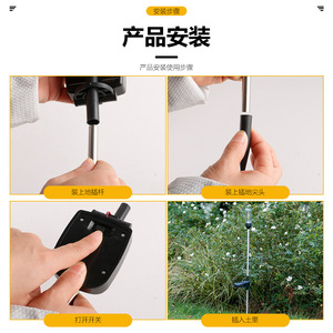 Lampe solaire de jardin Xinyao à filament de tungstène, à insérer au sol, étanche, pour cour extérieure, pelouse, lampe décorative - Product Image 1