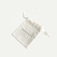 Sac en toile à cordon personnalisé avec logo imprimé, emballage cadeau pour bijoux, pochette en toile de coton biologique