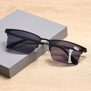 Lunettes de soleil progressives multifocales semi-cerclées de style fin, de haute qualité, bloquant <span class=keywords><strong>la</strong></span> lumière bleue, avec verres de lecture gris PC anti-lumière bleue - Product Image 1