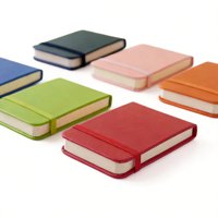 Carnet de poche en cuir PU A7 avec logo personnalisé, avec bande élastique, mini journal de voyage, petit carnet de notes pour cadeau promotionnel