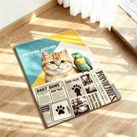Tapis de sol personnalisé imprimé en gros, motif animal (chat, perroquet), antidérapant, lavable, pour décoration intérieure, idéal pour le dropshipping