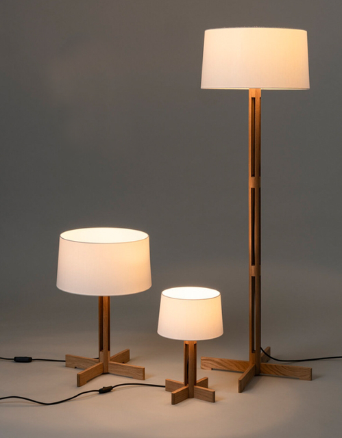 Nordic Modern Japanese Style Minimalist Luxury Walnut Iron E27 LED Floor Desk Lamp Wabi Sabi