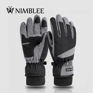 Hochwertige Ski Biker wasserdichte Snowboard Radfahren Touchscreen Handschuhe Baumwolle & Fäustlinge Winter Logo Ski handschuhe