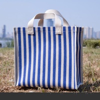 Sac fourre-tout en toile super imperméable, écologique, réutilisable et durable avec logo personnalisé pour la plage, le transport de livres et les courses au supermarché