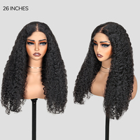 Wig rambut manusia keriting ikal Glueless 13x4 Wig rambut manusia renda depan untuk wanita untuk Wig Brasil DeepWave basah dan bergelombang 180%