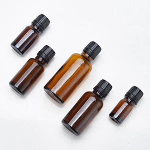 Vente en gros rechargeable 15ml 50ml 100ml bouteille cylindrique en verre de Boston bouteille en verre d'huile essentielle cosmétique ambre avec couvercle à vis - Product Image 4