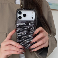 Coque de téléphone 3D pour iPhone 17, motif crème fouettée, brillante, anti-traces de doigts, en TPU électroplaqué, pour femmes