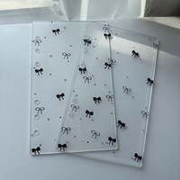 Cahier de notes en acrylique imprimé personnalisé couverture de classeur personnalisé ours ruban dessin animé UV DTF Cahier de bricolage