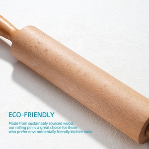 Bằng Gỗ Công Cụ Nướng Bền Không Dính Bột Pastry Dài Xử Lý Nướng Bánh Pizza Fondant Kết Cấu Gỗ Cán Pin - Product Image 4