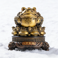 Figurine de crapaud doré porte-bonheur, ornement Feng Shui attirant la richesse, décoration traditionnelle chinoise pour la maison et le bureau