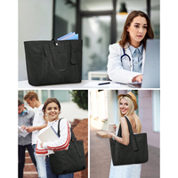 Sac fourre-tout en nylon prêt à être expédié pour femmes, logo personnalisé, grande capacité, multi-poches, fermeture éclair, sac à bandoulière, vente en gros pour le travail, la gym, les voyages