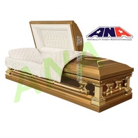 Artículos Funerarios, Ataúd de Acero Cepillado en Color Cobre, Ataúdes y Féretros Metálicos de Estilo Americano