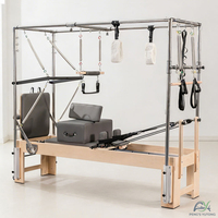 Reformer de Pilates Profesional de Madera de Arce con Jaula de Trapecio para Entrenamiento de Fuerza