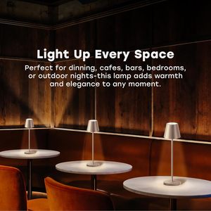 Lampe de table LED sans fil au design nordique avec base de charge en métal rechargeable pour hôtels et restaurants (vente en gros) - Product Image 5