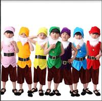 Nouvelle tenue de performance pour enfants Les Sept Nains, costume de carnaval, vêtements de cosplay, tenue de spectacle de théâtre Princesse et Nain pour enfants