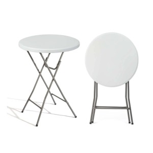 Portable Lightweight <strong>High</strong> <strong>Top</strong> Plastic Bar <strong>Table</strong> Foldable Outdoor Bistro for Dining for Party Wedding Hotel Events - Product Image 2