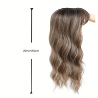 Topper de cheveux synthétiques de qualité supérieure, style américain Ella, sans filet à cheveux, dégradé noir et or, long et bouclé, pour vente en gros