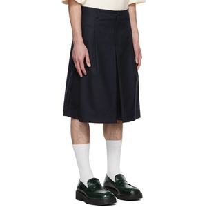 Fashion Solid Loose Fit Belt Loops <b>Zip</b> Fly Pleats <b>Shorts</b> Custom Street Wear <b>Shorts</b> for <b>Men</b> - Product Image 3