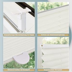Persiana Plisada con Fijación sin Taladro, 35 x 100 cm (Ancho x Alto), Beige, Protección Solar, Fácil de Instalar, Persiana Enrollable Translúcida Plegable para Ventanas y Puertas - Product Image 4