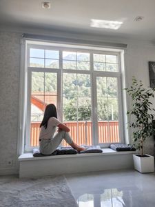 <span class=keywords><strong>Baie</strong></span> <span class=keywords><strong>vitrée</strong></span> confortable avec banc de fenêtre, fenêtre à battants sur mesure pour maison et hôtel modernes - Product Image 4