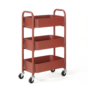 <b>Foldable</b> Rolling Storage <b>Cart</b>, Multi Tier Portable Organizer Rack for Kitchen Bedroom Snack and Home Storage - Product Image 3