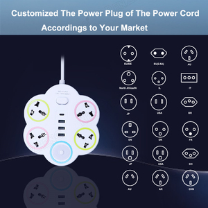 Nhà Máy Bán buôn mở rộng dây điện dải <span class=keywords><strong>4</strong></span> AC ổ cắm <span class=keywords><strong>4</strong></span> cổng phổ điện mở rộng ổ cắm với ánh sáng ban đêm - Product Image 4