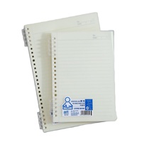 Carnet A5 à feuilles mobiles avec couverture transparente en PP, rechargeable, 70 feuilles lignées et quadrillées, papeterie de bureau pour étudiants, vente en gros