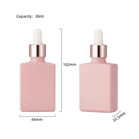 Gros carré mat rose noir flacon compte-gouttes verre emballage cosmétique 50ml 30ml 15ml flacon compte-gouttes d'huile essentielle